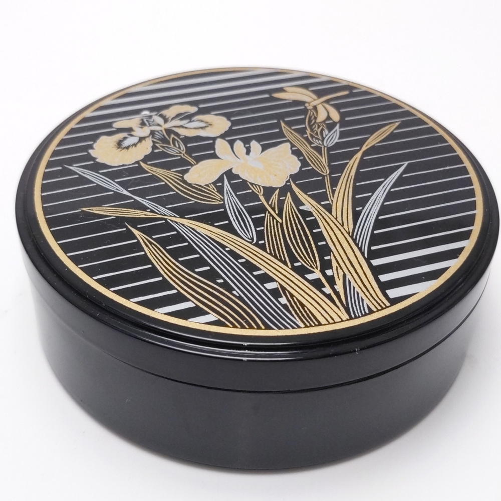 Vintage 1985 Iris at Dusk 6pc Japanese Laquerwear Coasters in Box Set